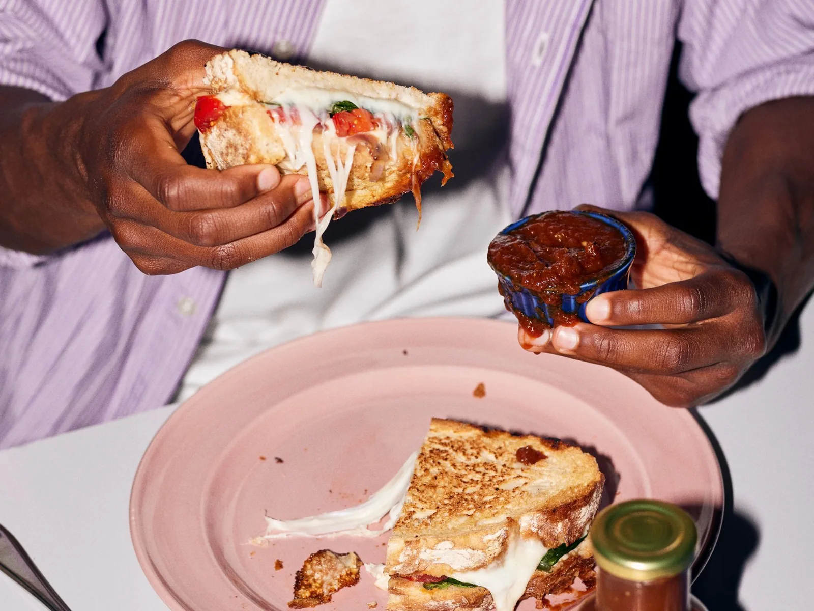 The Ketchup Club with a grilled cheese sandwich